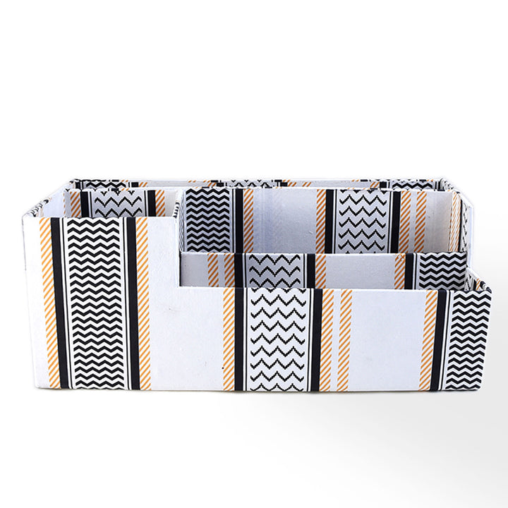 Desk Organizer / White - Recycled Cotton Paper / 13 X 5.75 X 5 Inches (L X W X H) / Moq - 2 Pcs