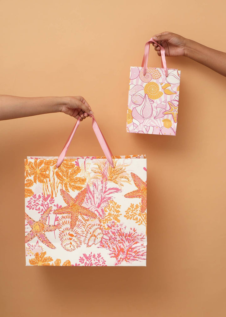 Gift Bag | Handmade Paper Jumbo Bag | Large Eco-Friendly Gift Bags for Special Occasions | Set of 5