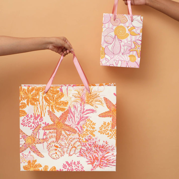 Gift Bag | Handmade Paper Gift Bag | Eco Friendly Reusable Shopping & Present Bags | Set of 5