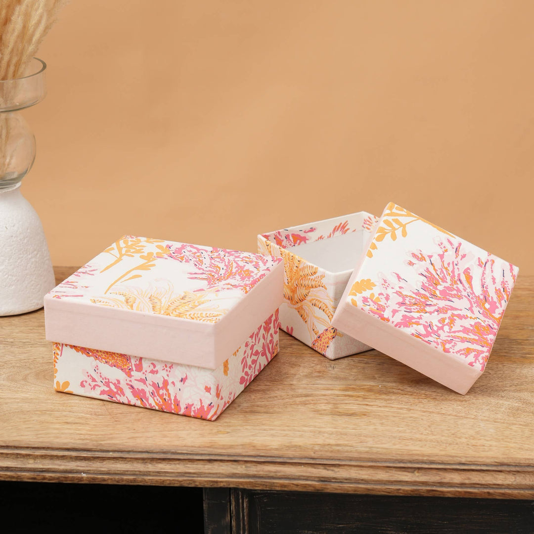 Christmas Gift Box | Handmade Paper Box | Eco-Friendly Holiday Gift Boxes for Presents | Set of 2