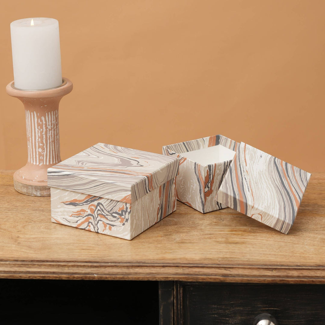 Christmas Gift Box | Handmade Paper Gift Box | Eco Friendly Holiday Gift Packaging Boxes | Set of 2