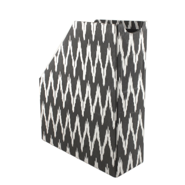 Magazine Holder / Black & White - Recycled Cotton Paper / 10.5 X 3.5 X 12.5 Inches (L X W X H) / Moq - 2 Pcs