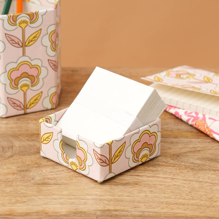 Memo Slip Box | Handmade Paper Box | Eco-Friendly Storage Box for Desk Organization