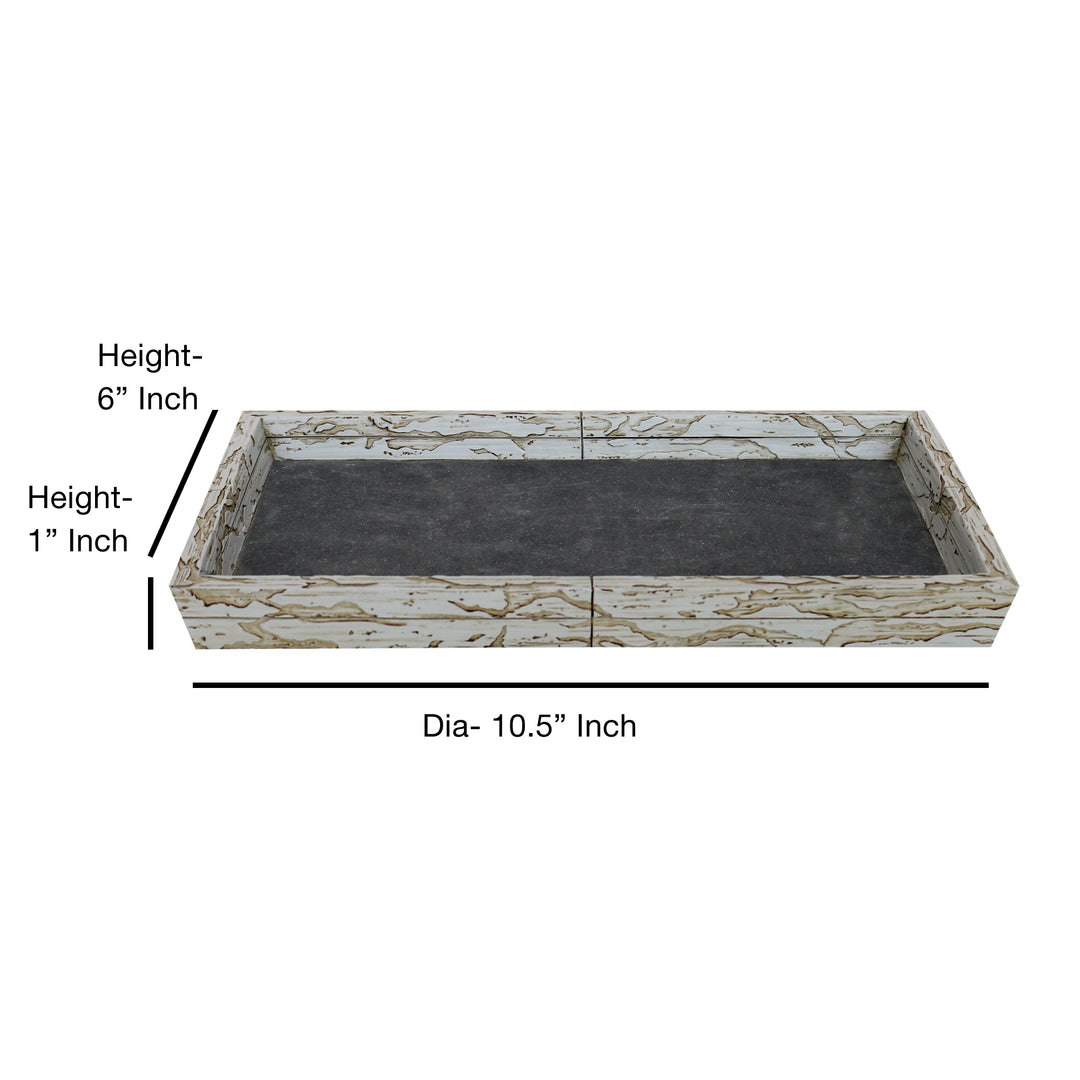 Cement Storage Organizer Tray for Bathroom Vanity Countertops, Closets | Antique Stone Finish