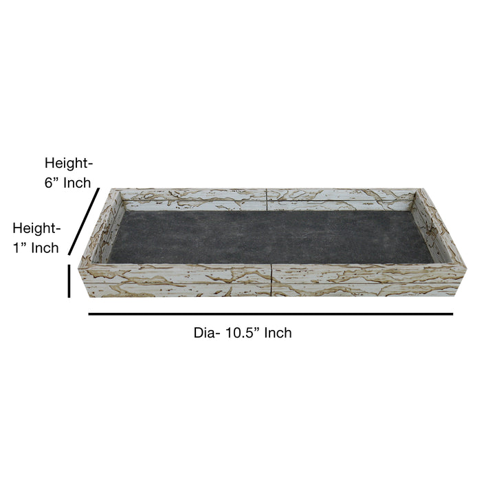 Cement Storage Organizer Tray for Bathroom Vanity Countertops, Closets | Antique Stone Finish