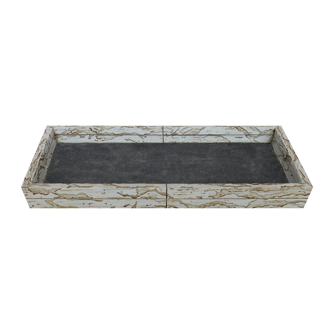 Cement Storage Organizer Tray for Bathroom Vanity Countertops, Closets | Antique Stone Finish