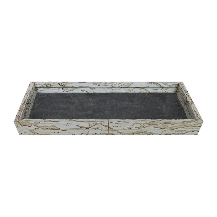 Cement Storage Organizer Tray for Bathroom Vanity Countertops, Closets | Antique Stone Finish
