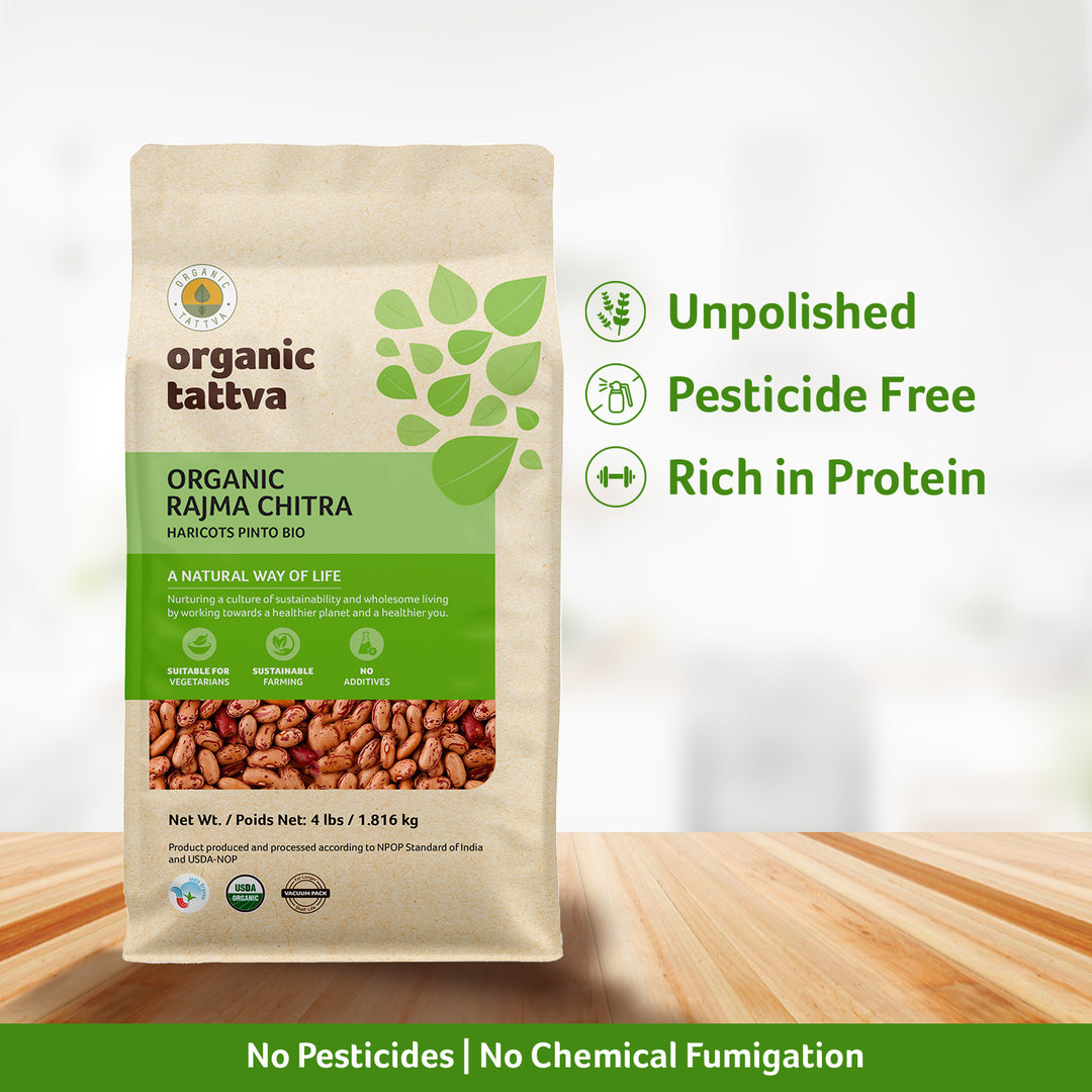Organic Rajma Chitra 4 lbs Pack of 6