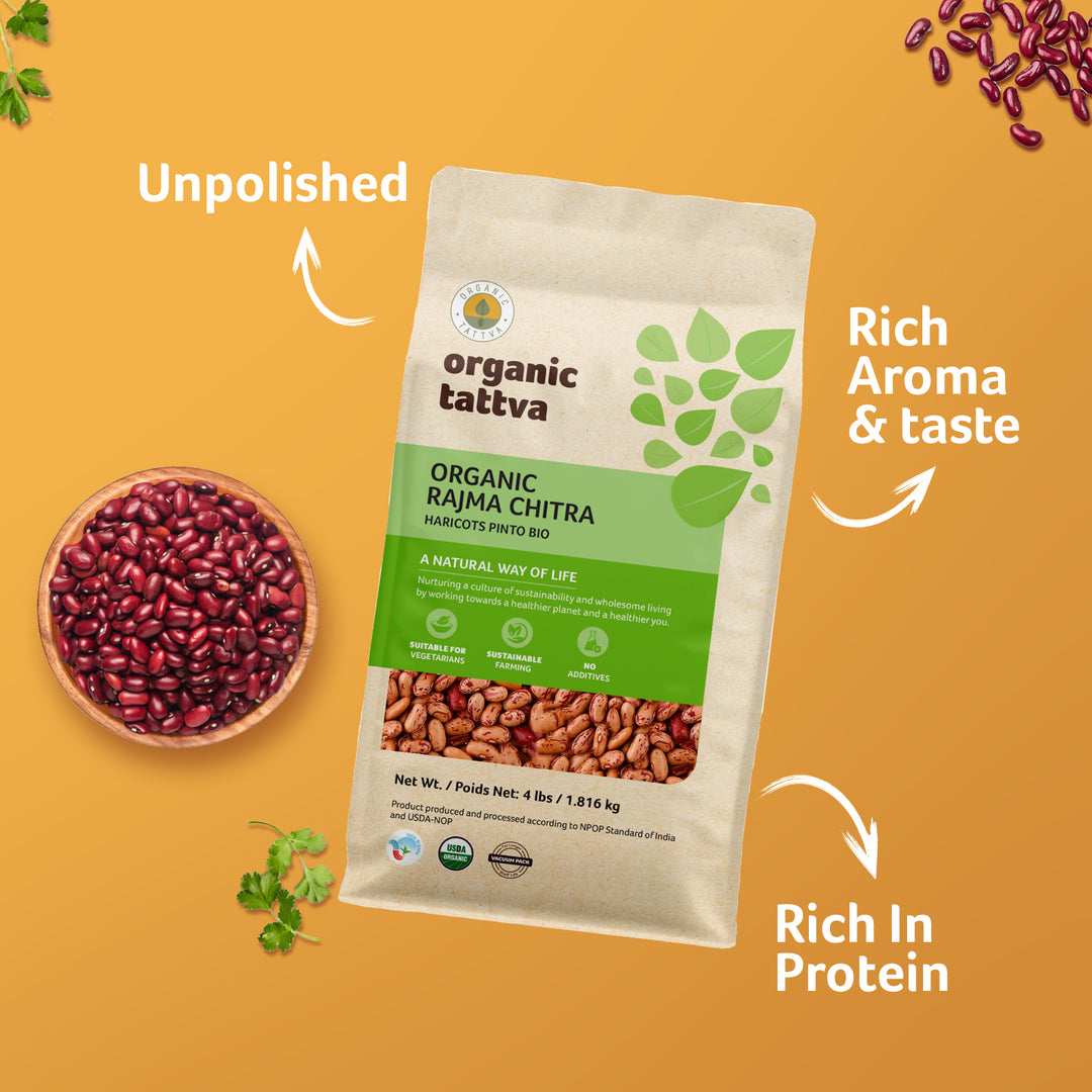Organic Rajma Chitra 4 lbs Pack of 6