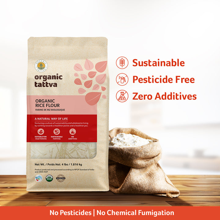 Organic Rice Flour 4 lbs Pack of 6