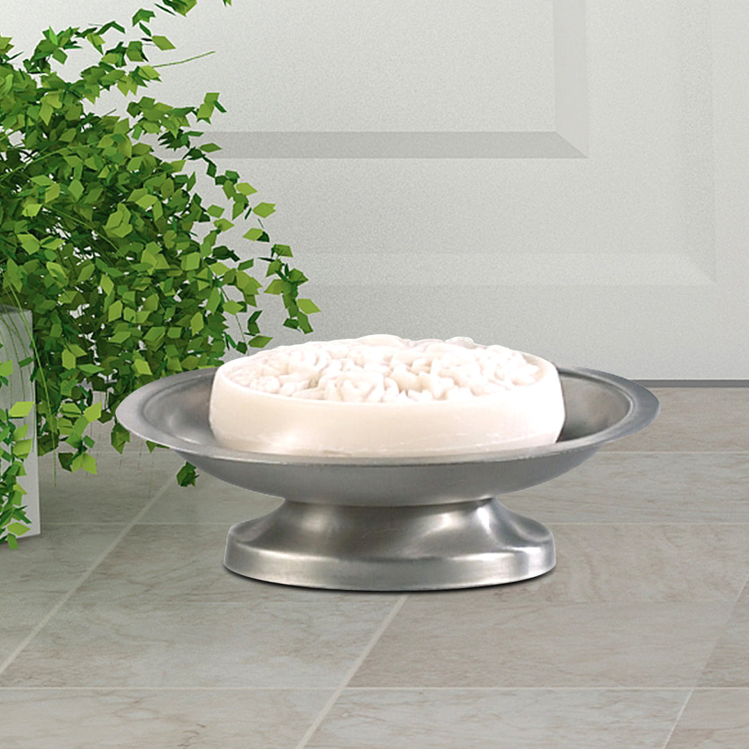 Soap Dish for Bathroom Counter,Shower & Kitchen | Brushed Steel
