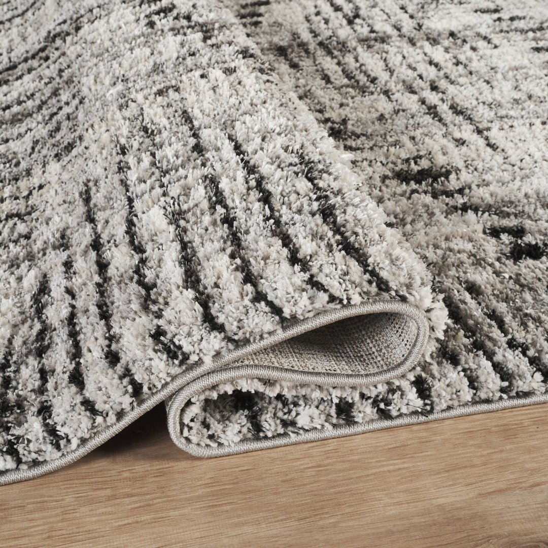 Modern Tribal Black & Ivory Area Rug | Polypropylene Blend | Soft 0.45" Cut Pile | Contemporary Indoor Geometric Rug