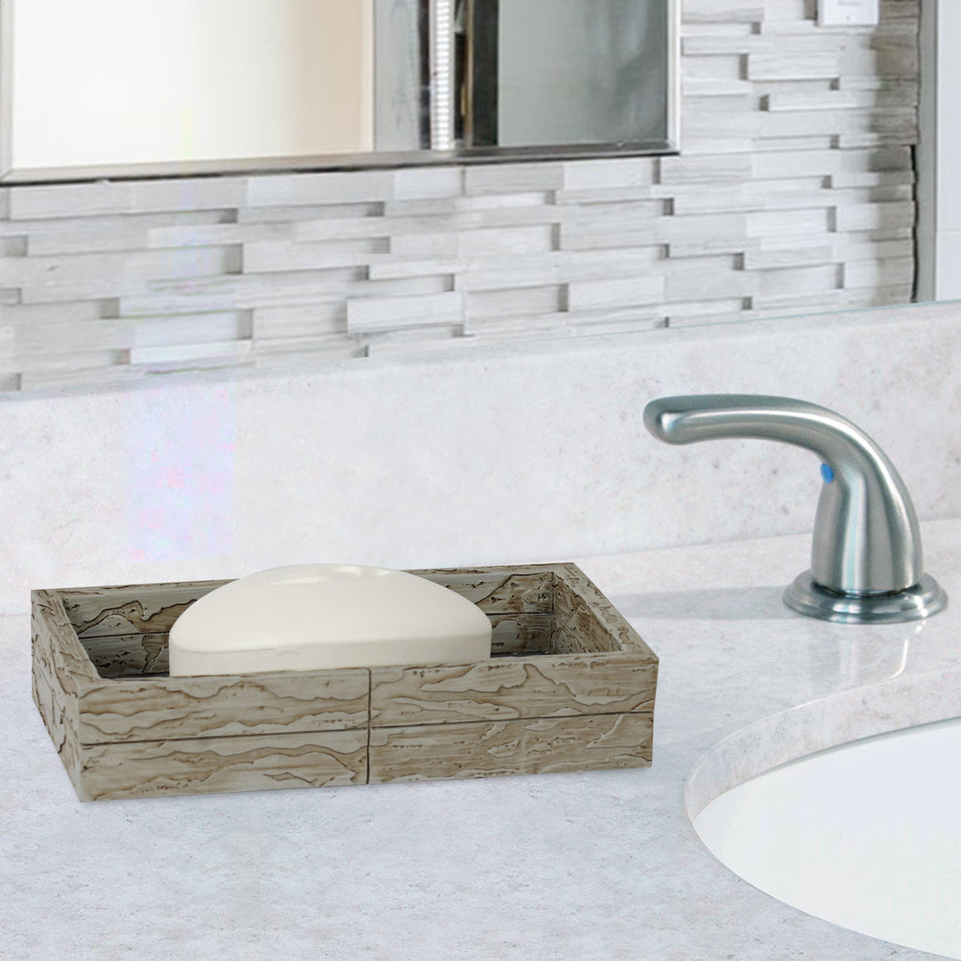 Soap Dish for Bathroom Counter,Shower & Kitchen | Antique Stone Finish