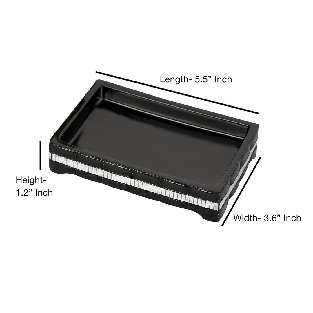 Soap Dish for Bathroom Counter,Shower & Kitchen | Black Resin