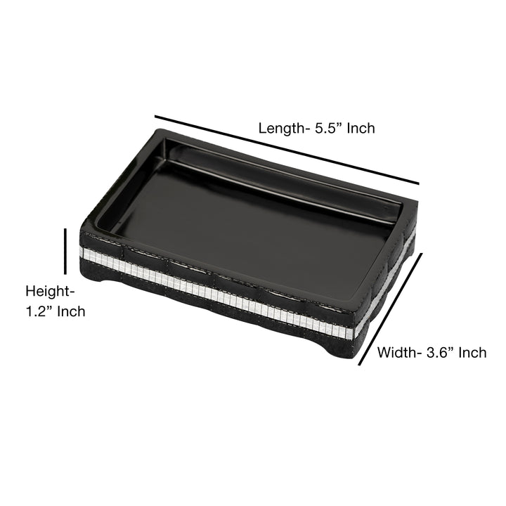 Soap Dish for Bathroom Counter,Shower & Kitchen | Black Resin