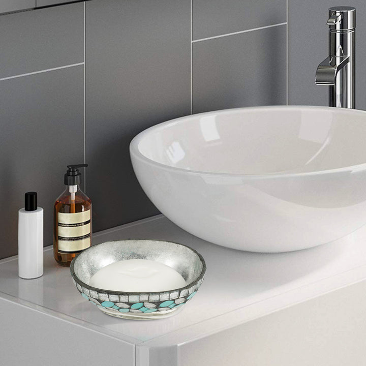 Soap Dish for Bathroom Counter,Shower & Kitchen | Mosaic/Steel