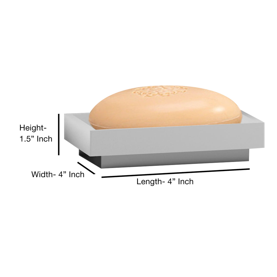 Soap Dish for Bathroom Counter,Shower & Kitchen | Ceramic/Metal Trim