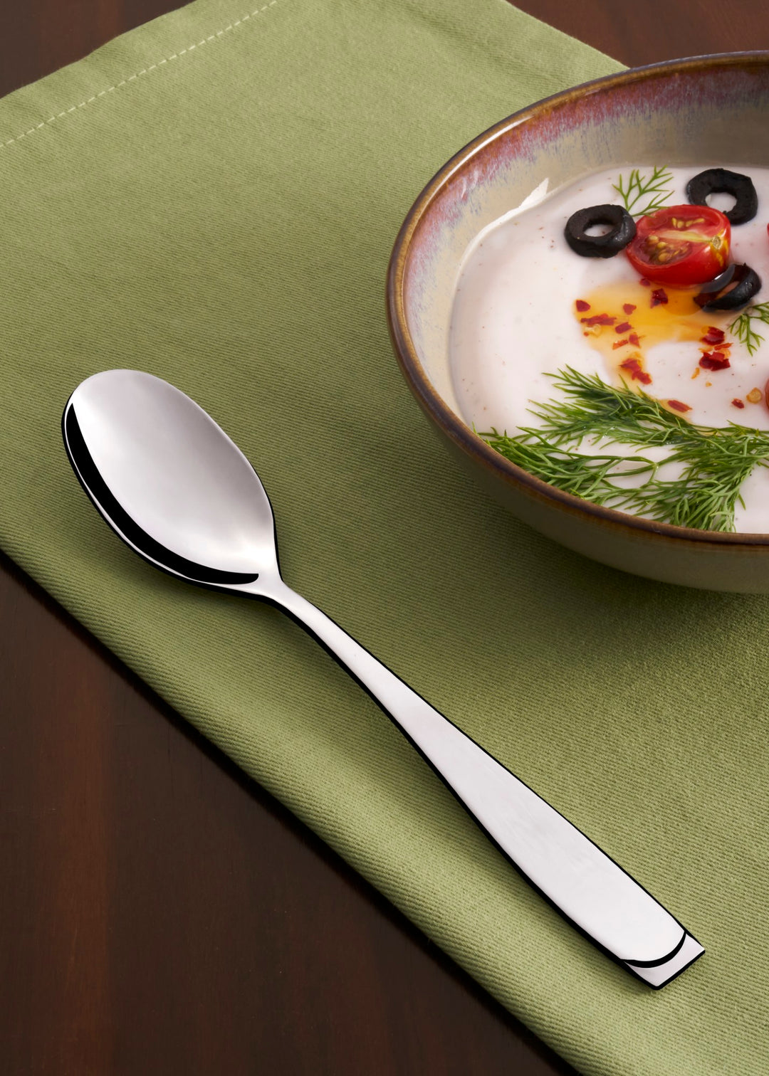 Stainless Steel Dessert Spoon Set | Silver, 7.5" 12 Pcs