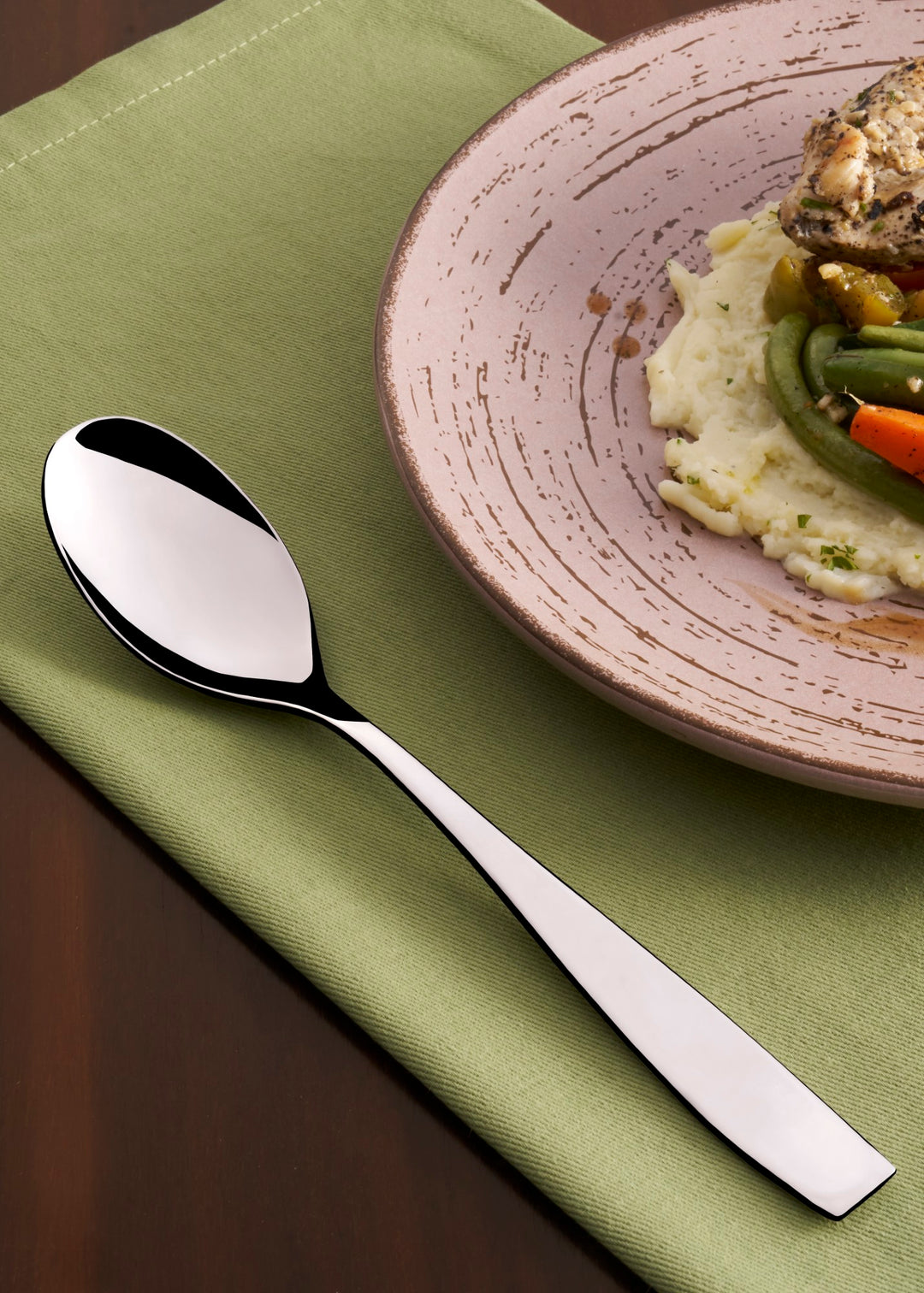 Stainless Steel Dinner Spoon | 8.4", Silver, Set of 12