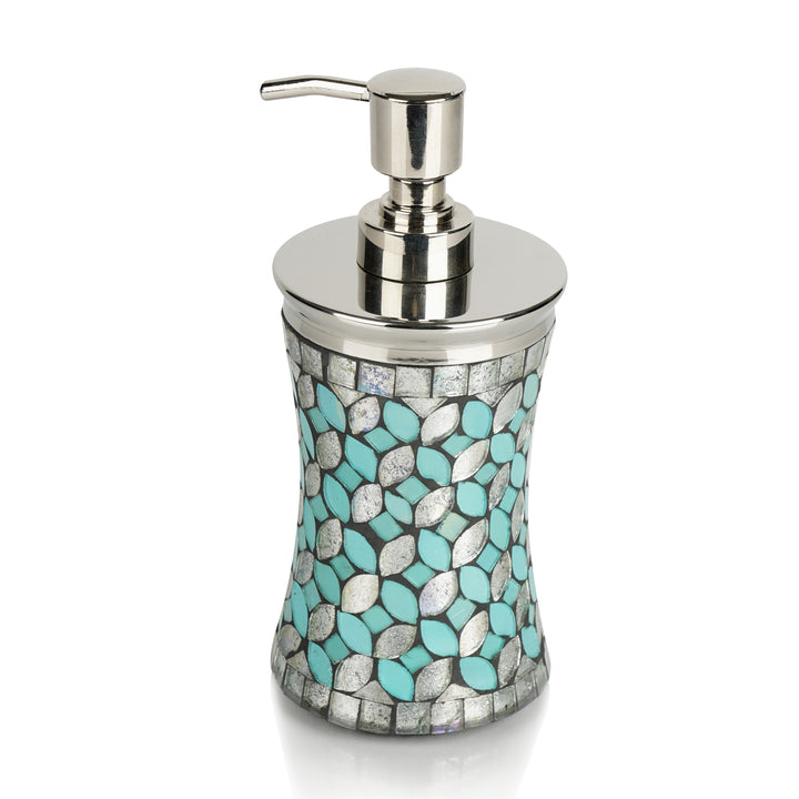 Liquid Soap Dispenser Pump Bottle | Bathroom Vanity & Kitchen Sink,Holds Soap,Lotion & Sanitizer | Mosaic/Steel