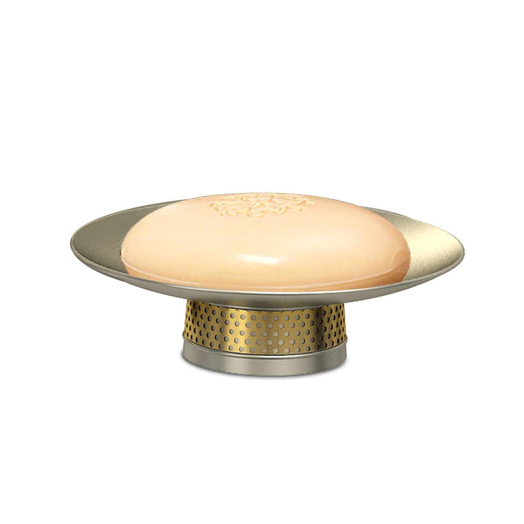 Soap Dish for Bathroom Counter,Shower & Kitchen | Pewter/Gold