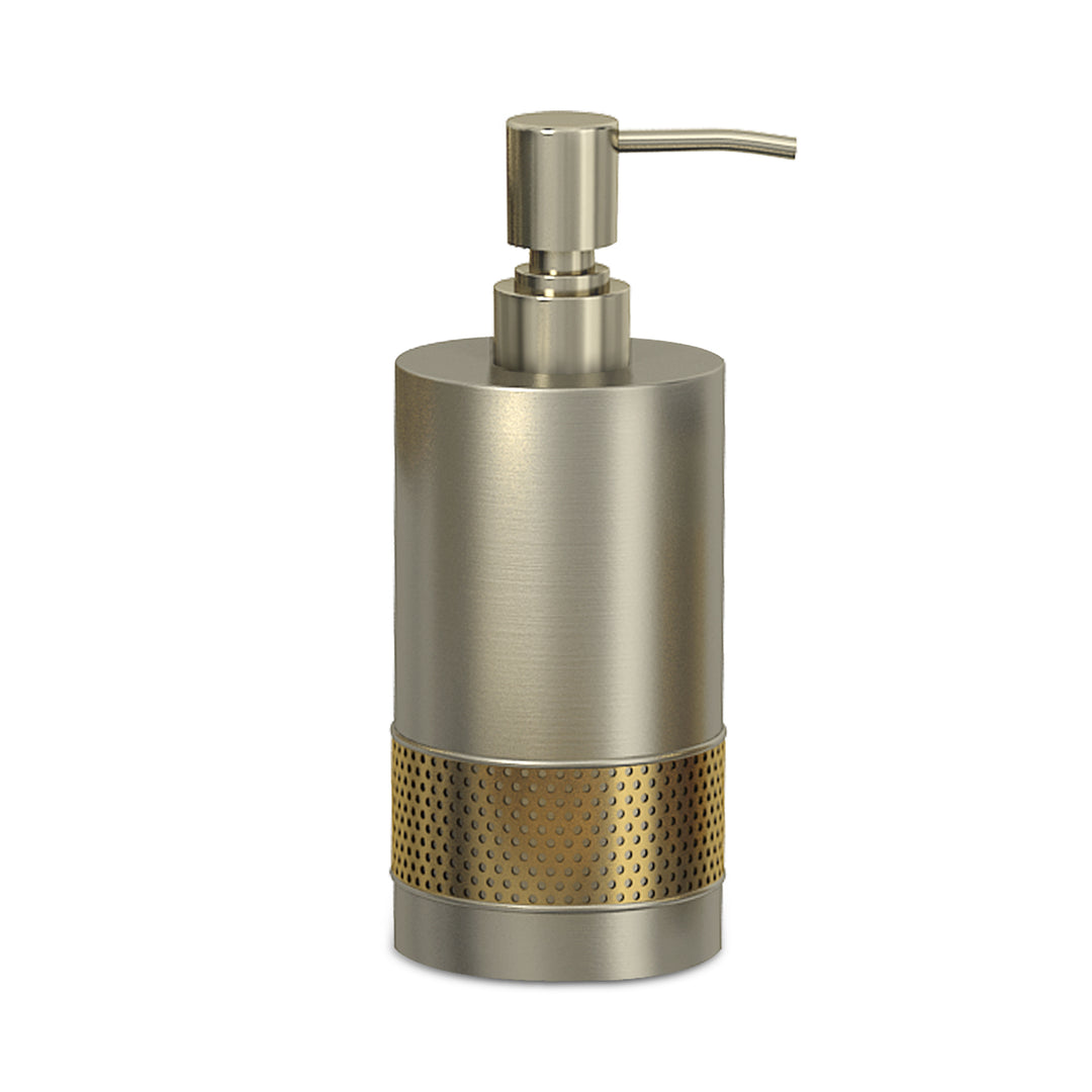 Liquid Soap Dispenser Pump Bottle | Bathroom Vanity & Kitchen Sink,Holds Soap,Lotion & Sanitizer | Pewter/Gold