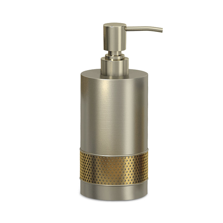 Liquid Soap Dispenser Pump Bottle | Bathroom Vanity & Kitchen Sink,Holds Soap,Lotion & Sanitizer | Pewter/Gold