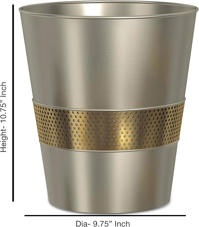Brushed Steel Wastebasket,7QT