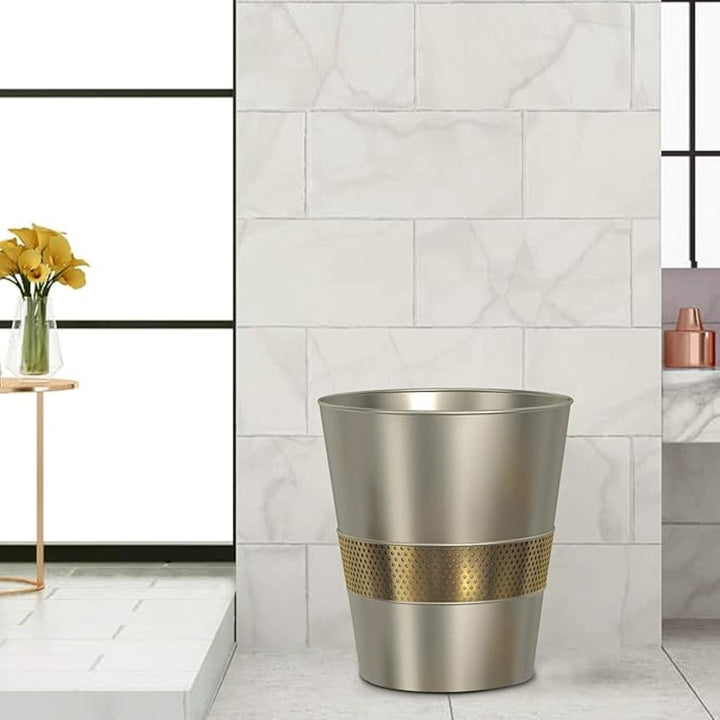Brushed Steel Wastebasket,7QT