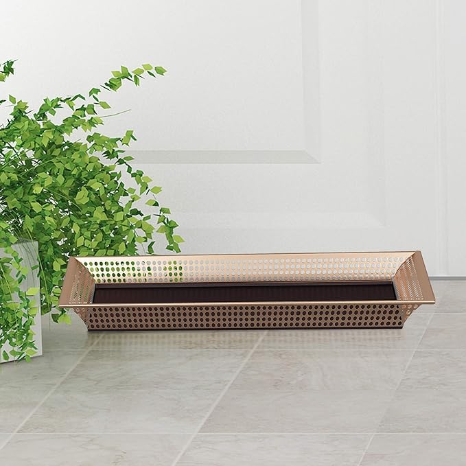 Stainless Steel Storage Organizer Tray for Bathroom Vanity Countertops, Closets, Dressers | Holder for Watch, Earring, Makeup Brush, Reading Glass, Hand Towel | Copper & Oil Rubbed Bronze