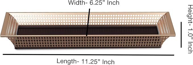 Stainless Steel Storage Organizer Tray for Bathroom Vanity Countertops, Closets, Dressers | Holder for Watch, Earring, Makeup Brush, Reading Glass, Hand Towel | Copper & Oil Rubbed Bronze