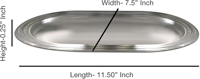 Stainless Steel Storage Organizer Tray for Bathroom Vanity Countertops,Closets,Dressers | Holder for Watches,Earrings,Makeup Brushes,Perfume,Guest Hand Towels | Pewter Finish