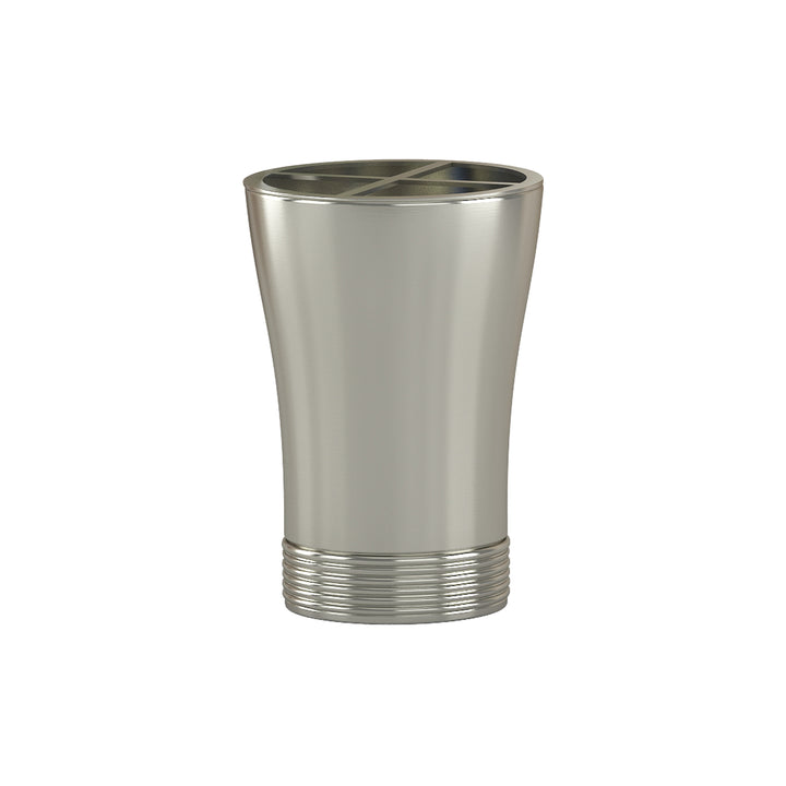 Metal Toothbrush Holder | Compact Multi-Slot Holder for Toothbrushes,Razors & Makeup Accessories | Pewter