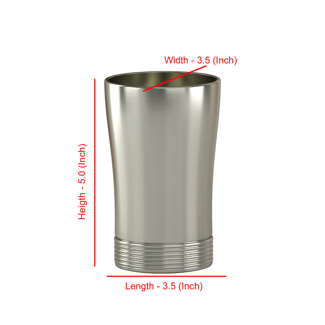 Bathroom Tumbler | Metal Cup for Bathroom Vanity Countertops for Rinsing,Drinking, Storing Dental Accessories and Organizing Makeup Brushes | Pewter Finish