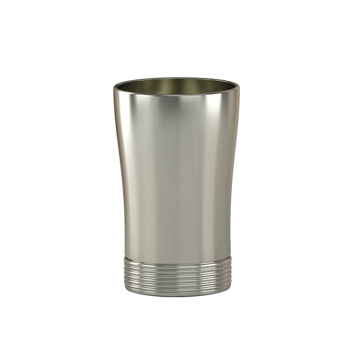 Bathroom Tumbler | Metal Cup for Bathroom Vanity Countertops for Rinsing,Drinking, Storing Dental Accessories and Organizing Makeup Brushes | Pewter Finish
