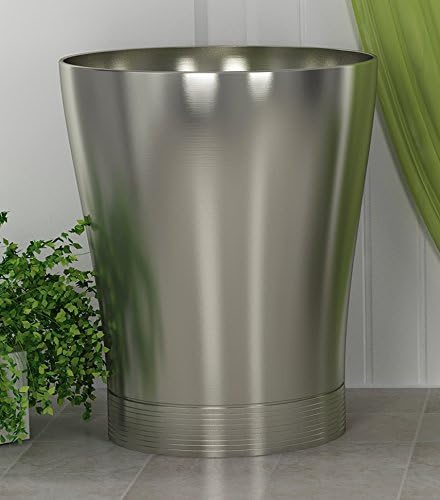 Metal Wastebasket, 7Qt, Matt Pewter