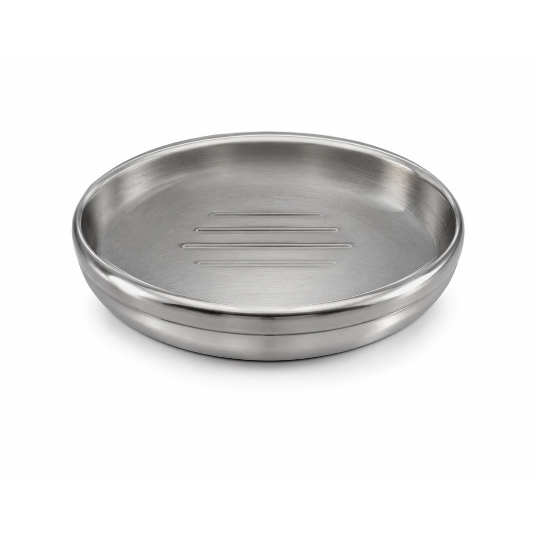 Stainless Steel Soap Dish, 4" x 4" x 1", Rust-Resistant Bathroom Soap Holder, Modern Countertop Soap Tray for Bathroom, Kitchen & Vanity