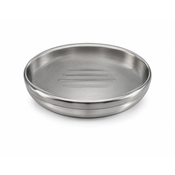 Stainless Steel Soap Dish, 4" x 4" x 1", Rust-Resistant Bathroom Soap Holder, Modern Countertop Soap Tray for Bathroom, Kitchen & Vanity