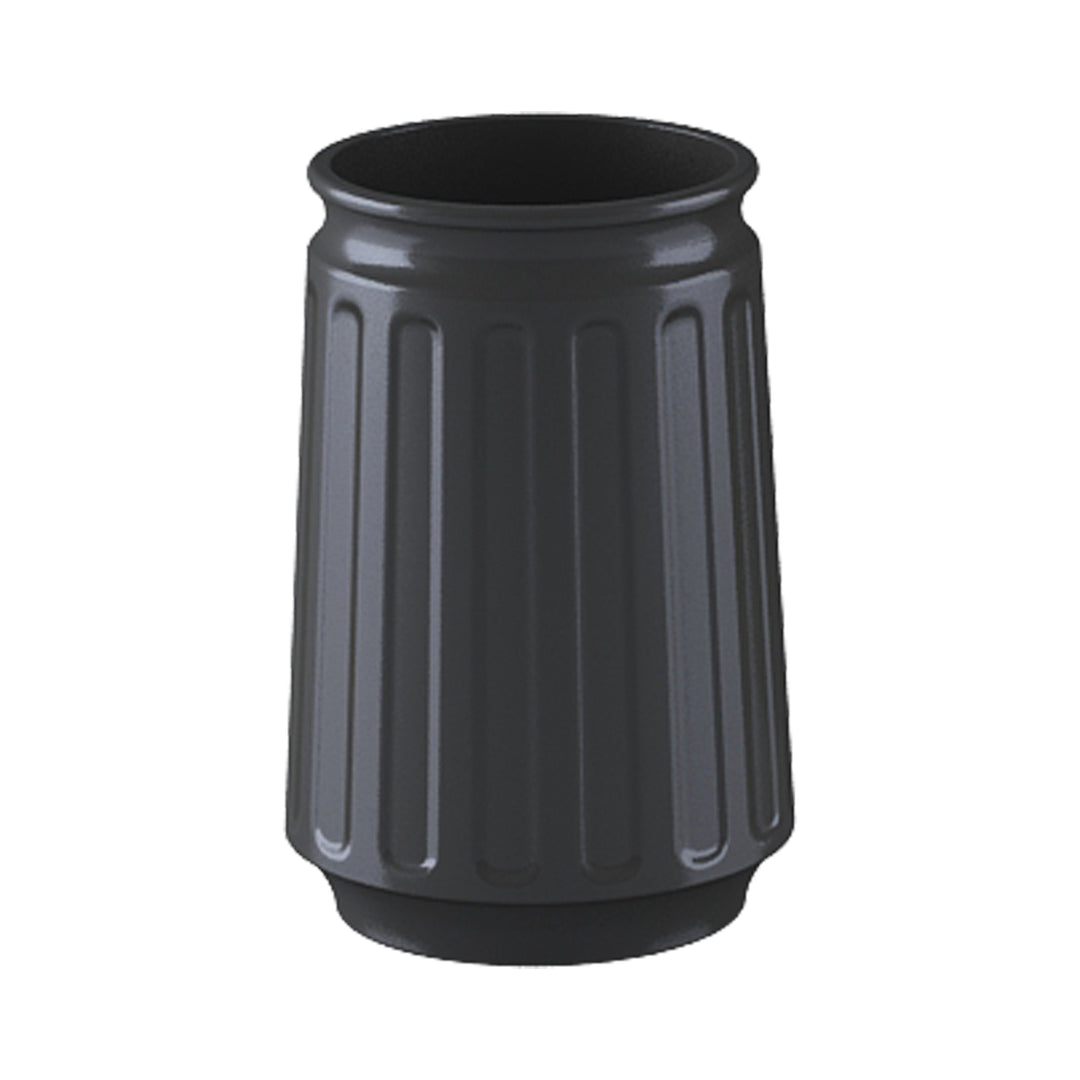 Stainless Steel Bathroom Tumbler Cup, 3" x 3" x 5", Black Powder-Coated Finish, Rust-Resistant Bathroom Cup for Toothbrushes, Rinsing & Vanity Organization