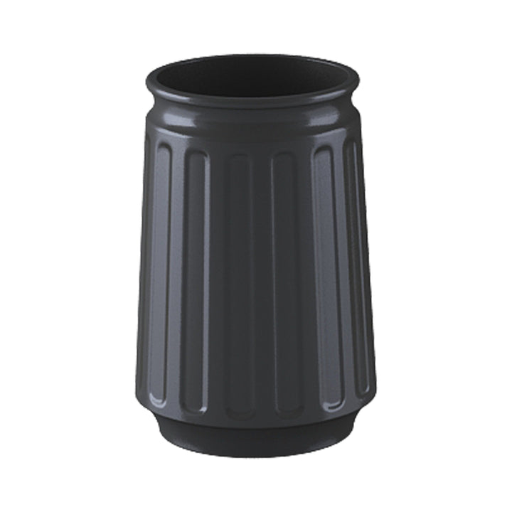 Stainless Steel Bathroom Tumbler Cup, 3" x 3" x 5", Black Powder-Coated Finish, Rust-Resistant Bathroom Cup for Toothbrushes, Rinsing & Vanity Organization