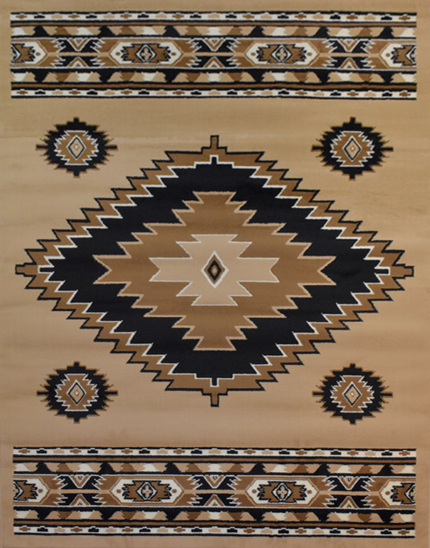 Great West Southwestern Area Rug | Tribal Diamond Geometric Design |  Polypropylene | Indoor Accent Rug