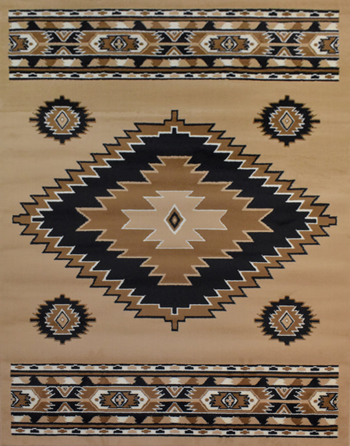 Great West Southwestern Area Rug | Tribal Diamond Geometric Design |  Polypropylene | Indoor Accent Rug