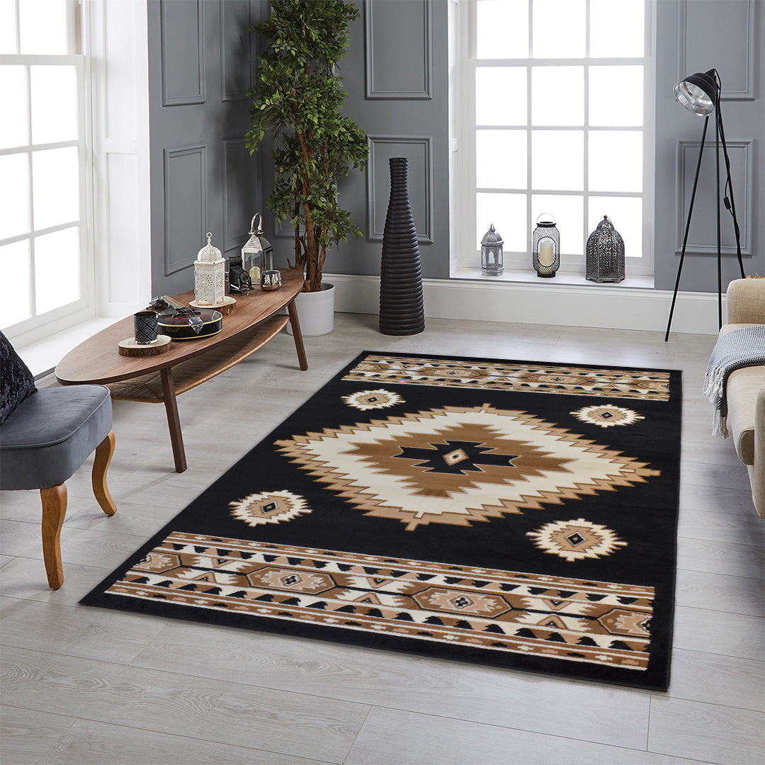 Great West Southwestern Area Rug | Tribal Diamond Geometric Design |  Polypropylene | Indoor Accent Rug