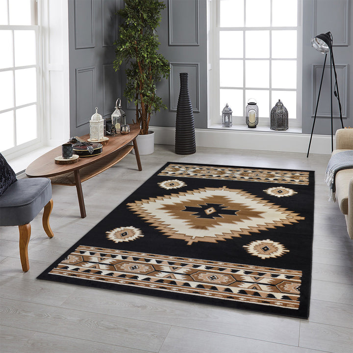 Great West Southwestern Area Rug | Tribal Diamond Geometric Design |  Polypropylene | Indoor Accent Rug