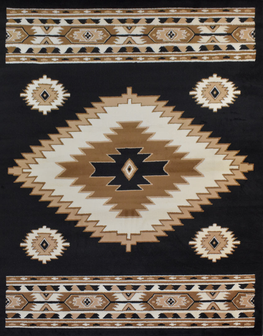 Great West Southwestern Area Rug | Tribal Diamond Geometric Design |  Polypropylene | Indoor Accent Rug