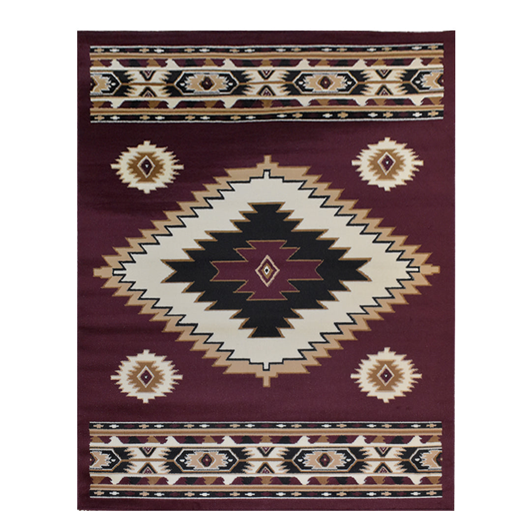 Great West Southwestern Area Rug | Tribal Diamond Geometric Design |  Polypropylene | Indoor Accent Rug