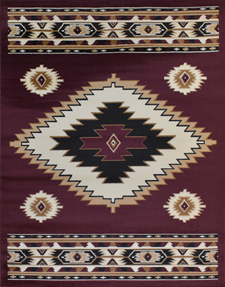 Great West Southwestern Area Rug | Tribal Diamond Geometric Design |  Polypropylene | Indoor Accent Rug