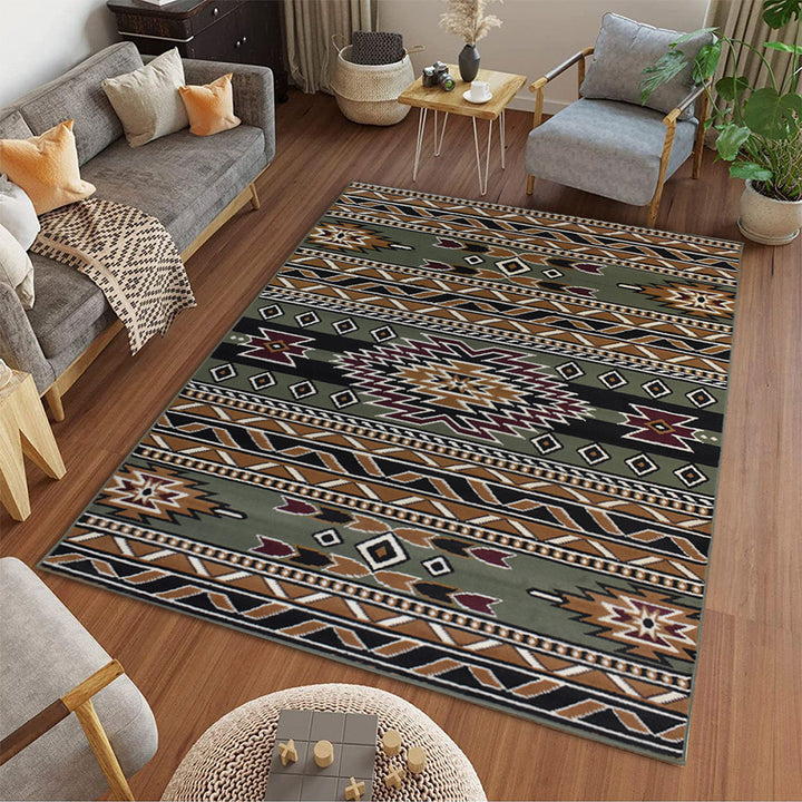 Great West Southwestern Area Rug | Tribal Geometric Stripe Design | Polypropylene | Indoor Accent Rug