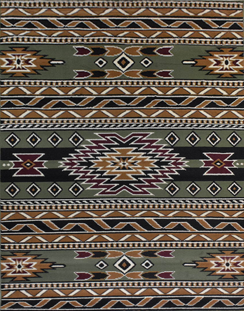 Great West Southwestern Area Rug | Tribal Geometric Stripe Design | Polypropylene | Indoor Accent Rug