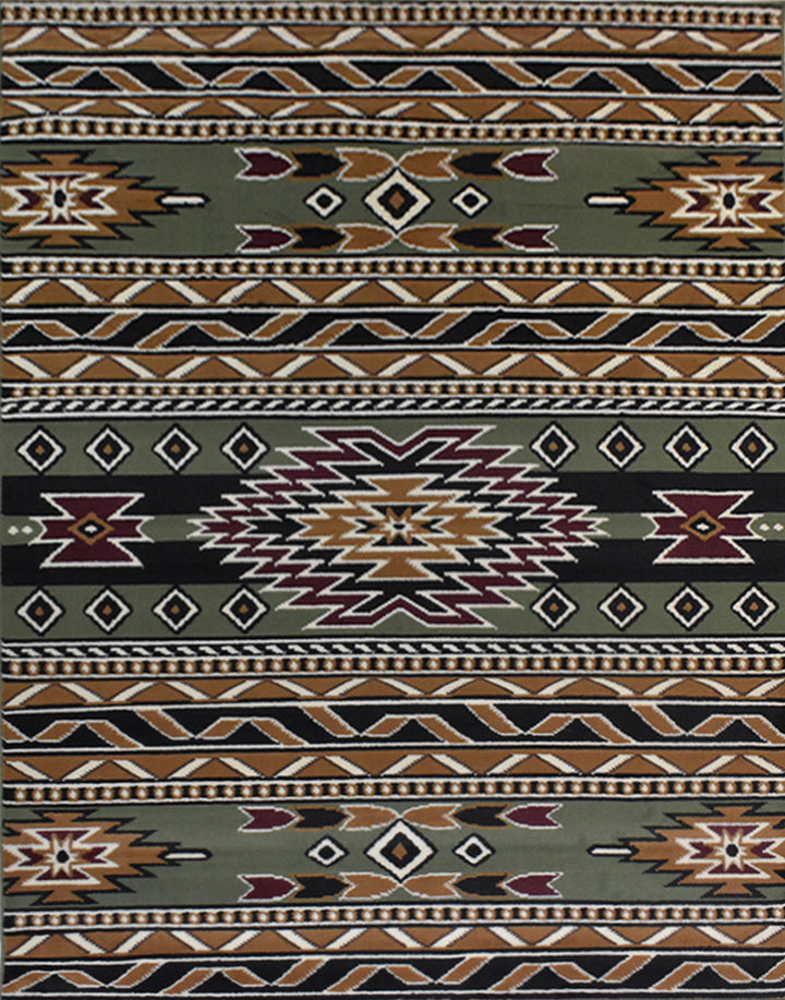 Great West Southwestern Area Rug | Tribal Geometric Stripe Design | Polypropylene | Indoor Accent Rug